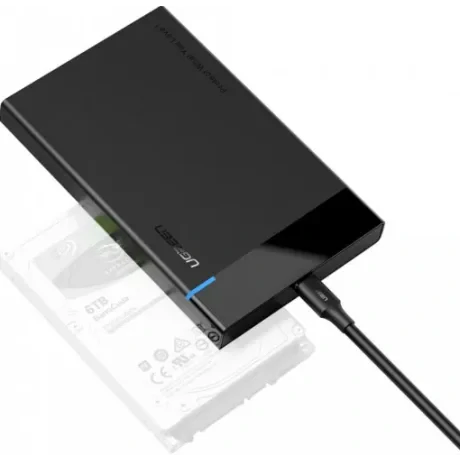 Rack extern Ugreen US221 pentru HDD si SSD SATA 2.5&quot; conectare USB 3.0 ABS negru