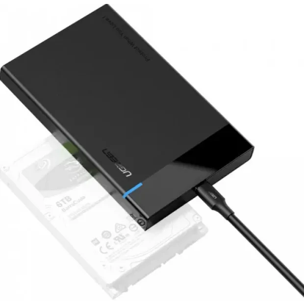 Rack extern Ugreen US221 pentru HDD si SSD SATA 2.5&quot; conectare USB 3.0 ABS negru