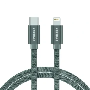 Cablu Date Swissten Textil Usb-C to Lightning 2M Argintiu