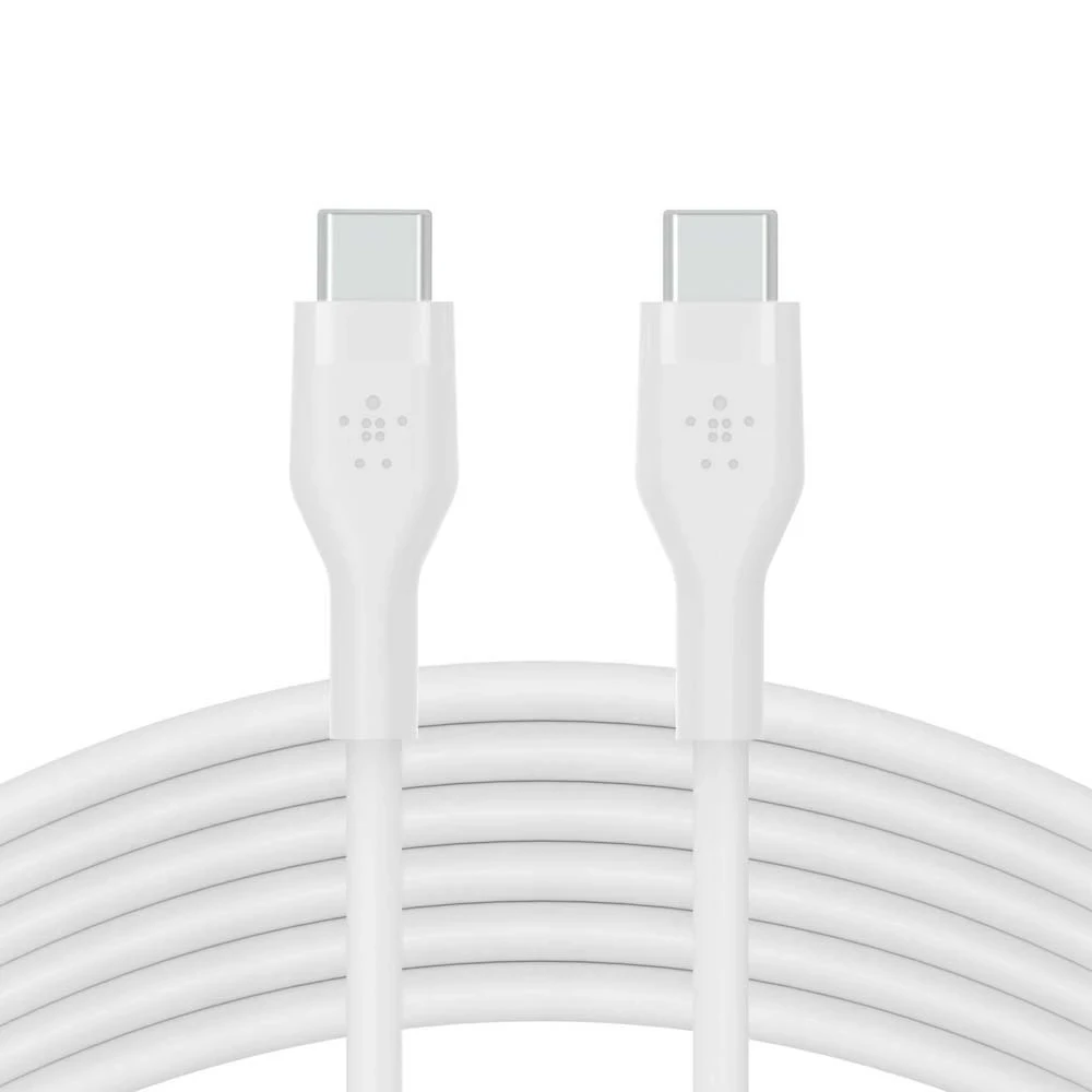 Cablu Date Belkin Boost Charge Silicone USB-C to USB-C 2.0 - 3M Alb thumb