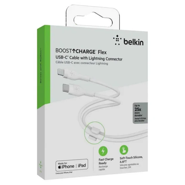 Cablu Date Belkin Boost Charge USB-C to Lightning - 2M Alb