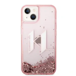 Husa Cover Karl Lagerfeld Liquid Glitter Big KL Logo pentru iPhone 14 Pro Pink