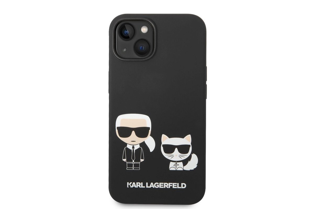 Husa Cover Karl Lagerfeld Liquid Silicone Karl and Choupette pentru iPhone 14 Black thumb