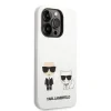 Husa Cover Karl Lagerfeld Liquid Silicone Karl and Choupette pentru iPhone 14 Pro Max White
