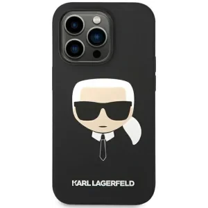 Husa Cover Karl Lagerfeld Liquid Silicone Karl Head Logo pentru iPhone 14 Pro Black