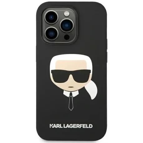 Husa Cover Karl Lagerfeld Liquid Silicone Karl Head Logo pentru iPhone 14 Pro Black