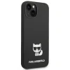 Husa Cover Karl Lagerfeld Liquid Silicone Outline Choupette Body Logo pentru Iphone 14 Plus Black