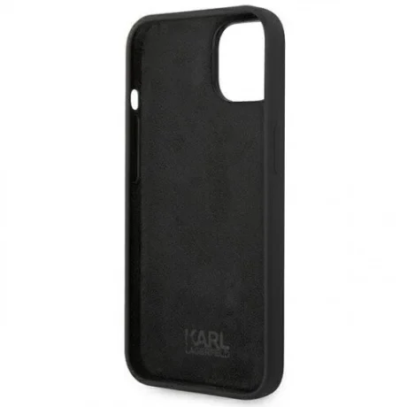 Husa Cover Karl Lagerfeld Liquid Silicone Outline Choupette Body Logo pentru Iphone 14 Plus Black