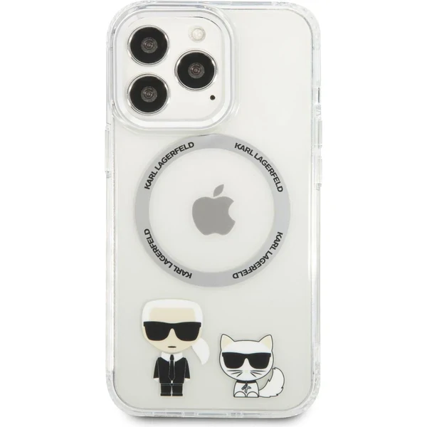 Husa Cover Karl Lagerfeld Magsafe cu Ring Karl&Choupette Bodies LOGO pentru iPhone 14 Pro Max Transparent thumb