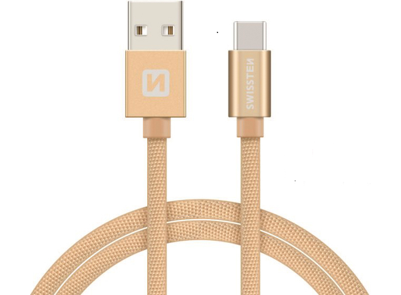 Cablu Date Swissten USB to USB-C Textil 2M Auriu thumb