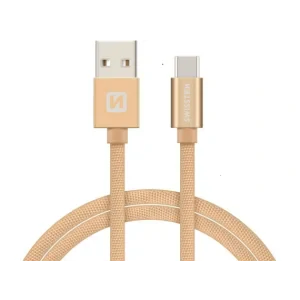 Cablu Date Swissten USB to USB-C Textil 2M Auriu
