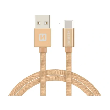 Cablu Date Swissten USB to USB-C Textil 2M Auriu