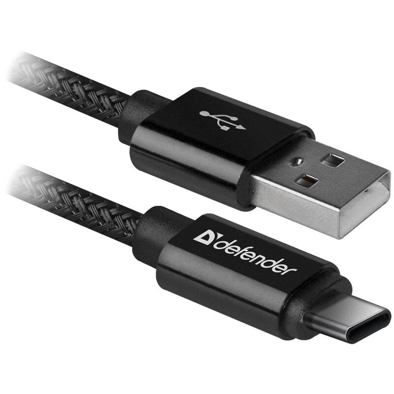 Cablu Date Type C Defender USB09-03T PRO USB2.0 2.1A 1m Negru thumb