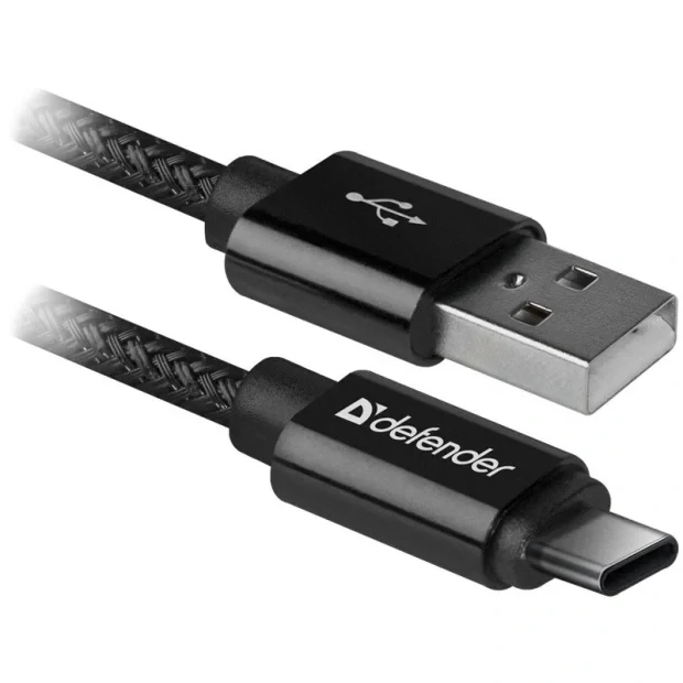 Cablu Date Type C Defender USB09-03T PRO USB2.0 2.1A 1m Negru