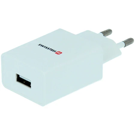 Incarcator Retea Swissten Smart IC 1xUSB 1A + Cablu Date Usb to MicroUSB MFI 1.2M Alb thumb