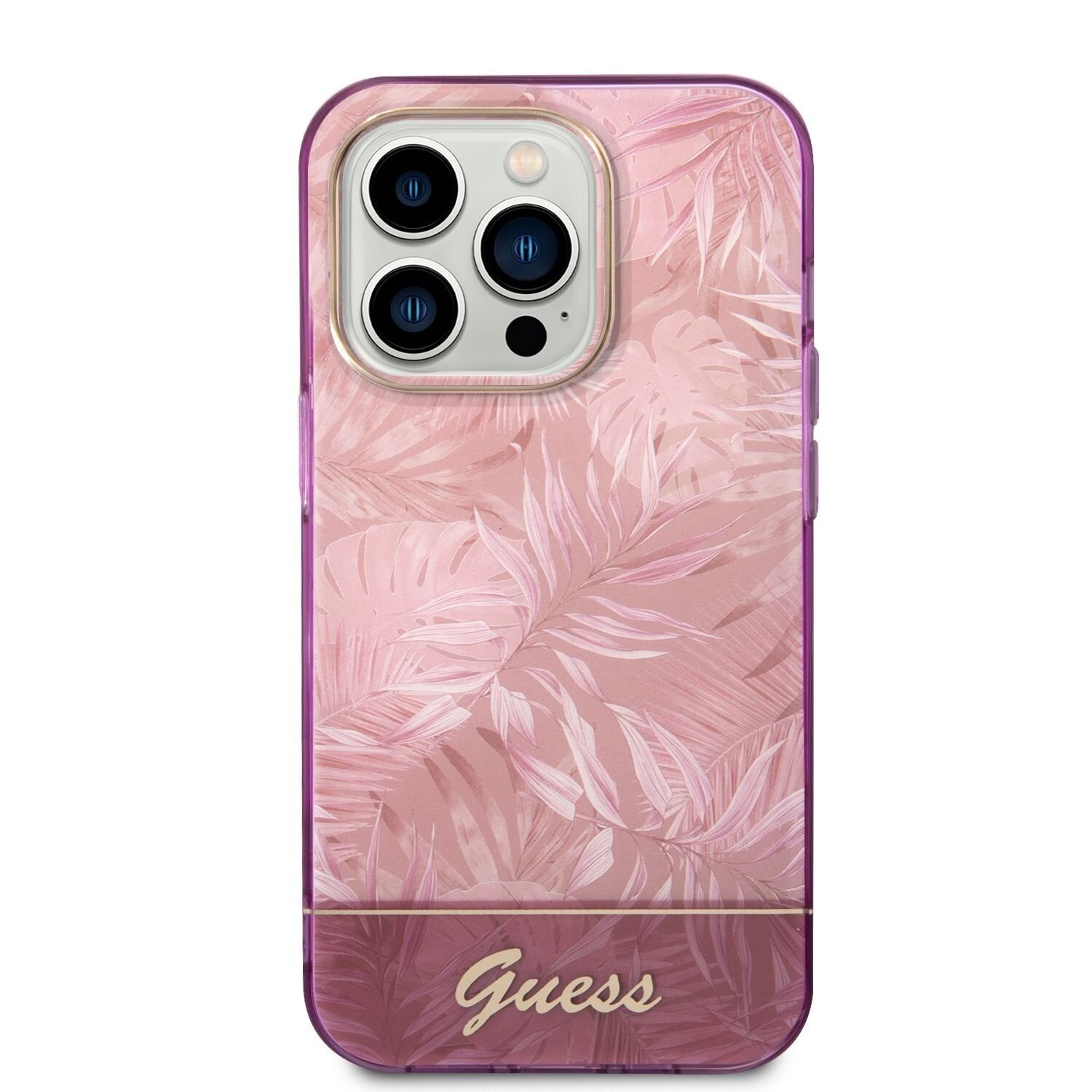 Husa Cover Guess PC/TPU Jungle pentru iPhone 13/14 Pink thumb