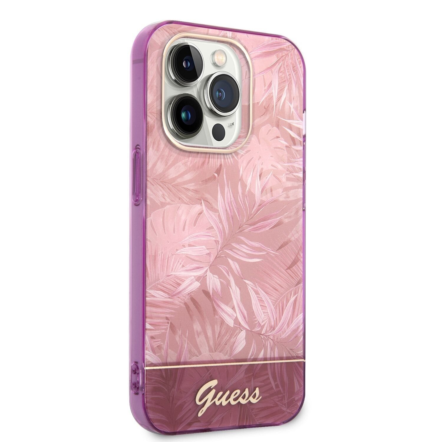 Husa Cover Guess PC/TPU Jungle pentru iPhone 14 Plus Pink thumb