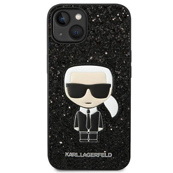 Husa Cover Karl Lagerfeld Glitter Flakes with Ikonik pentru iPhone 13/14 Black thumb