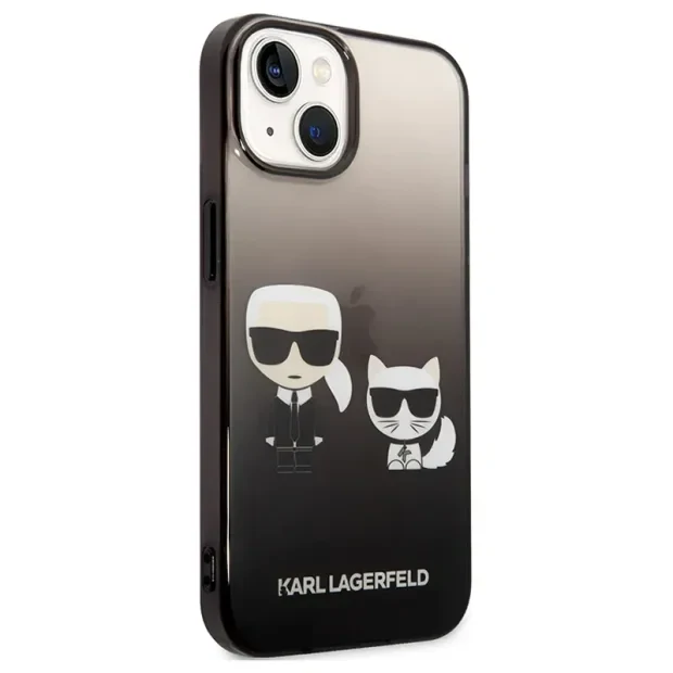 Husa Cover Karl Lagerfeld Gradient Karl &amp; Choupette pentru iphone 14 Pro Black
