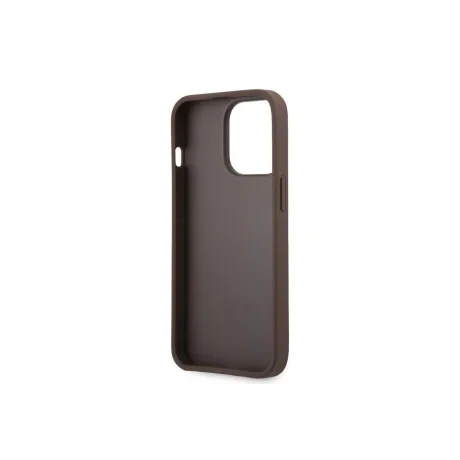 Husa Cover Guess Hard cu Logo Metalic pentru iPhone 13 Pro Brown