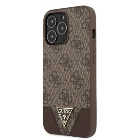 Husa Cover Guess Hard cu Logo Metalic pentru iPhone 13 Pro Brown