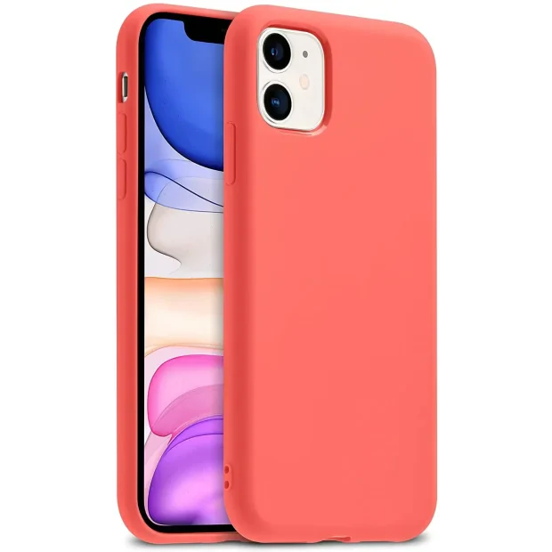 Husa Cover Silicon Fun Glitter pentru iPhone 13/14 Corai