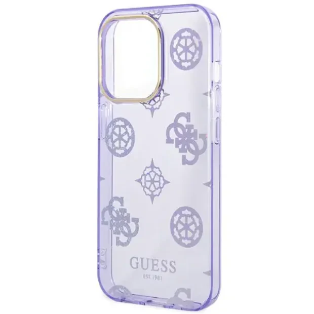 Husa Cover Guess Peony Glitter pentru iPhone 13/14 Lilac