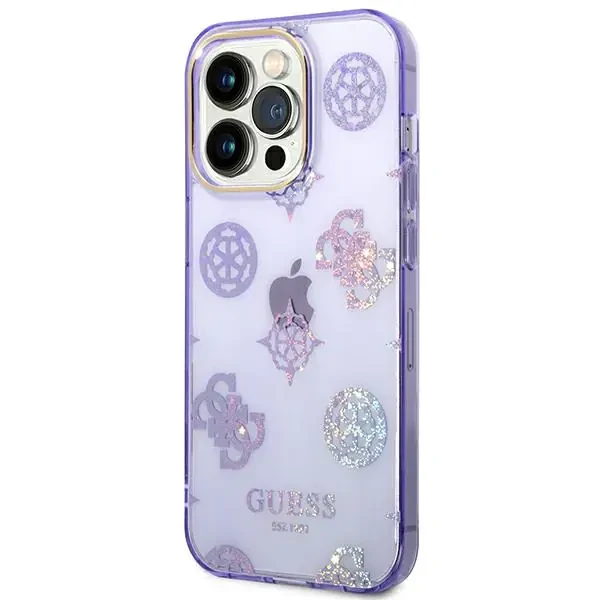 Husa Cover Guess Peony Glitter pentru iPhone 14 Pro Lilac thumb