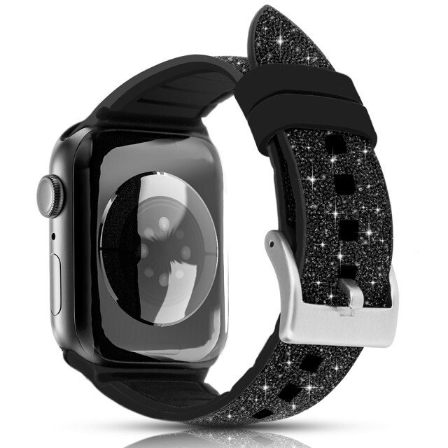 Curea Ceas Kingxbar Magnetic Black Crystal pentru Apple Watch 1/2/3/4/5/6/SE 42/44 mm thumb