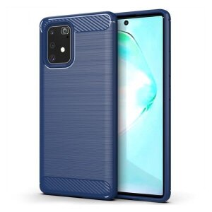 Husa Cover Silicon Carbon pentru Samsung Galaxy S20 Albastru