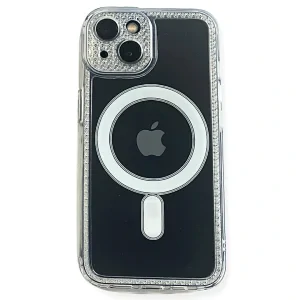 Husa Cover Silicon Fashion Frame Magsafe pentru iPhone 12 Pro Transparent