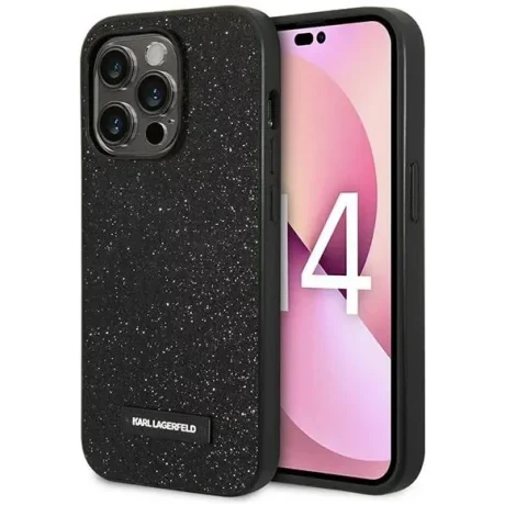 Husa Cover Karl Lagerfeld Glitter Plaque pentru iPhone 14 Plus Black