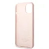 Husa Cover Guess Silicone Metal Plate Logo MagSafe pentru iPhone 13 Pink
