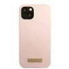 Husa Cover Guess Silicone Metal Plate Logo MagSafe pentru iPhone 13 Pink