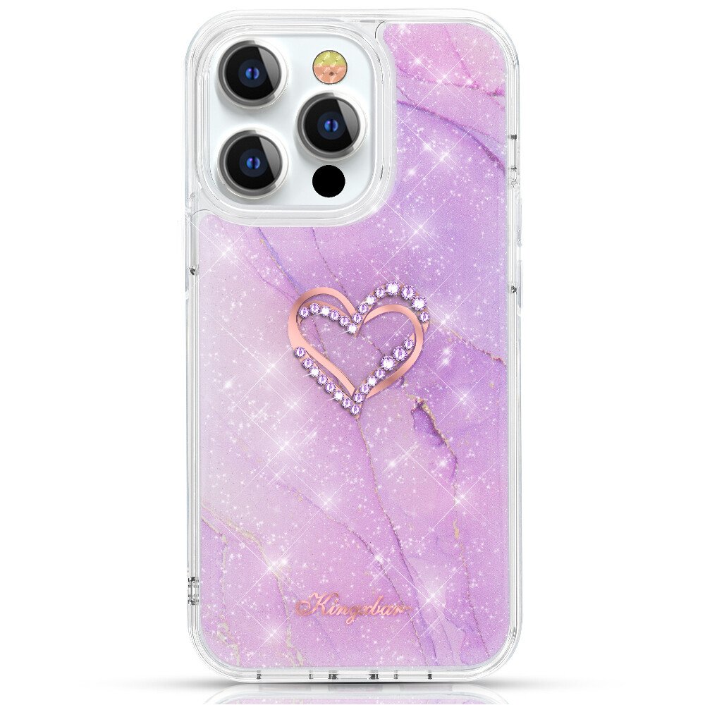 Husa Cover Kingxbar Epoxy Series pentru iPhone 13 Pro Marble Purple thumb