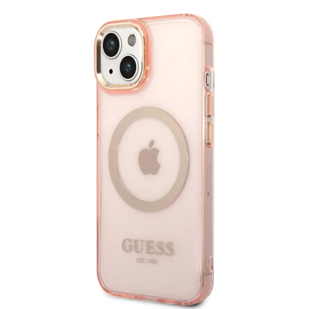 Husa Cover Guess Translucent MagSafe pentru iPhone 13 Pro Max Pink