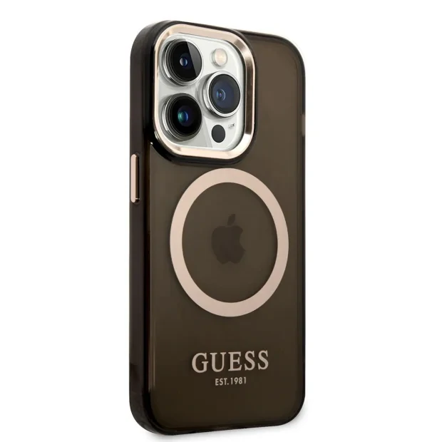 Husa Cover Guess Translucent MagSafe pentru iPhone 14 Plus Black