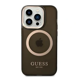 Husa Cover Guess Translucent MagSafe pentru iPhone 14 Plus Black