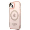 Husa Cover Guess Translucent MagSafe pentru iPhone 14 Plus Pink