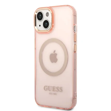 Husa Cover Guess Translucent MagSafe pentru iPhone 14 Plus Pink