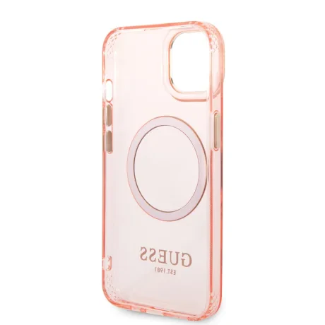 Husa Cover Guess Translucent MagSafe pentru iPhone 14 Plus Pink