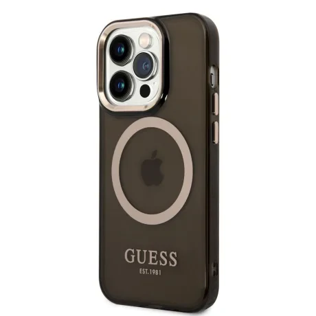 Husa Cover Guess Translucent MagSafe pentru iPhone 14 Pro Black