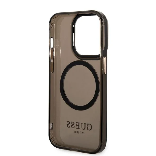Husa Cover Guess Translucent MagSafe pentru iPhone 14 Pro Black