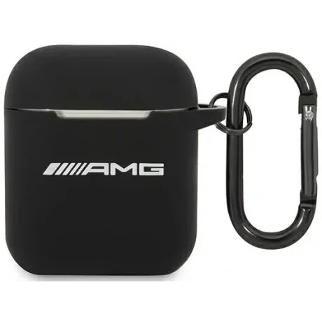 Husa Cover AMG Liquid Silicone pentru Airpods 1/2 Black