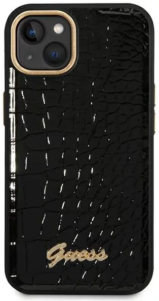 Husa Cover Guess Croco Metal camera pentru iPhone 14 Plus Black thumb