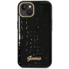 Husa Cover Guess Croco Metal camera pentru iPhone 14 Plus Black