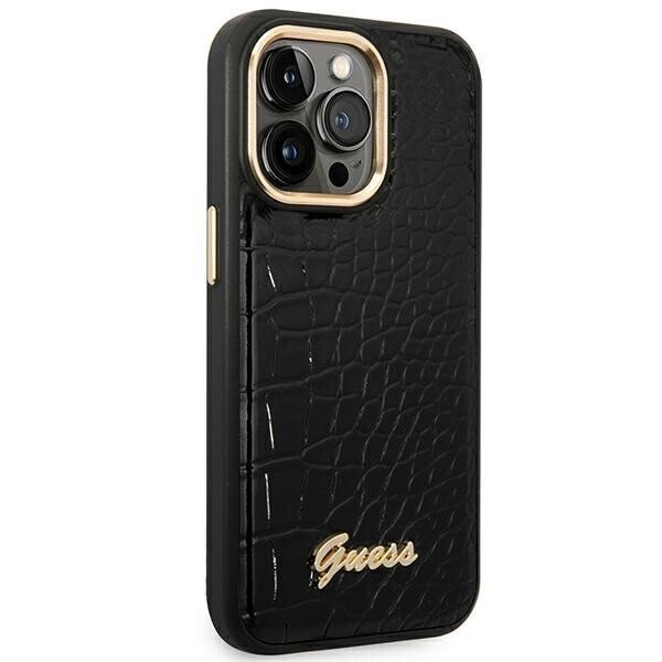 Husa Cover Guess Croco Metal camera pentru iPhone 14 Pro Max Black thumb