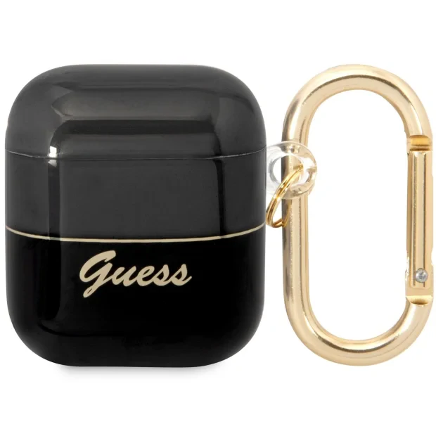 Husa Airpods Guess Translucent pentru Airpods 1/2 Black