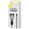 Cablu Date Baseus 3 in 1 Type-C to Lightning, MicroUsb 100W 1.5 m CASS030201 Negru