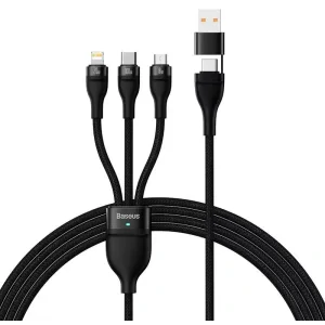 Cablu Date Baseus 3 in 1 Type-C to Lightning, MicroUsb 100W 1.5 m CASS030201 Negru